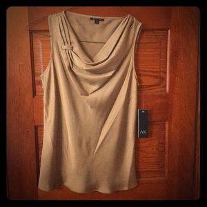 NWT Anne Klein gold sleeveless blouse, medium